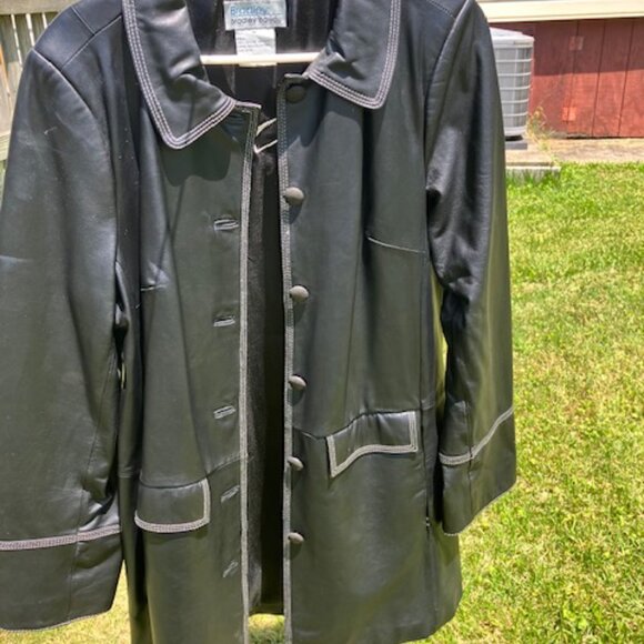 Bradley black leather car coat/jacket - Picture 3 of 3